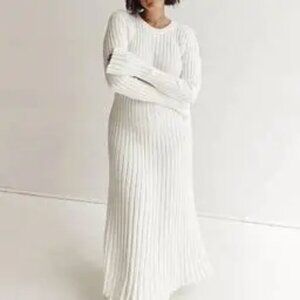 Dissh ADA OFF WHITE LONG SLEEVE MIDI DRESS